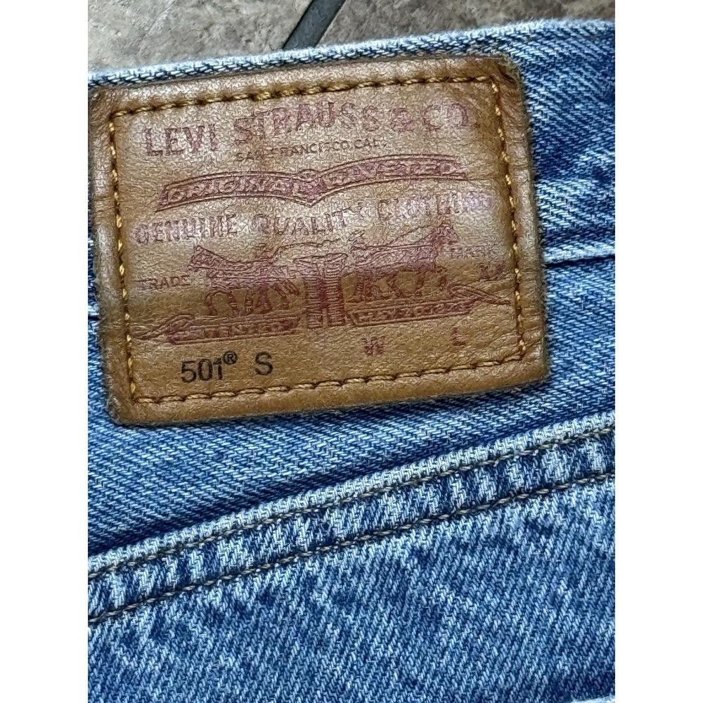 Levi's 501 Women's 26x28 Button Fly Skinny Leg Big E Light Washed Distressed - Picture 10 of 13